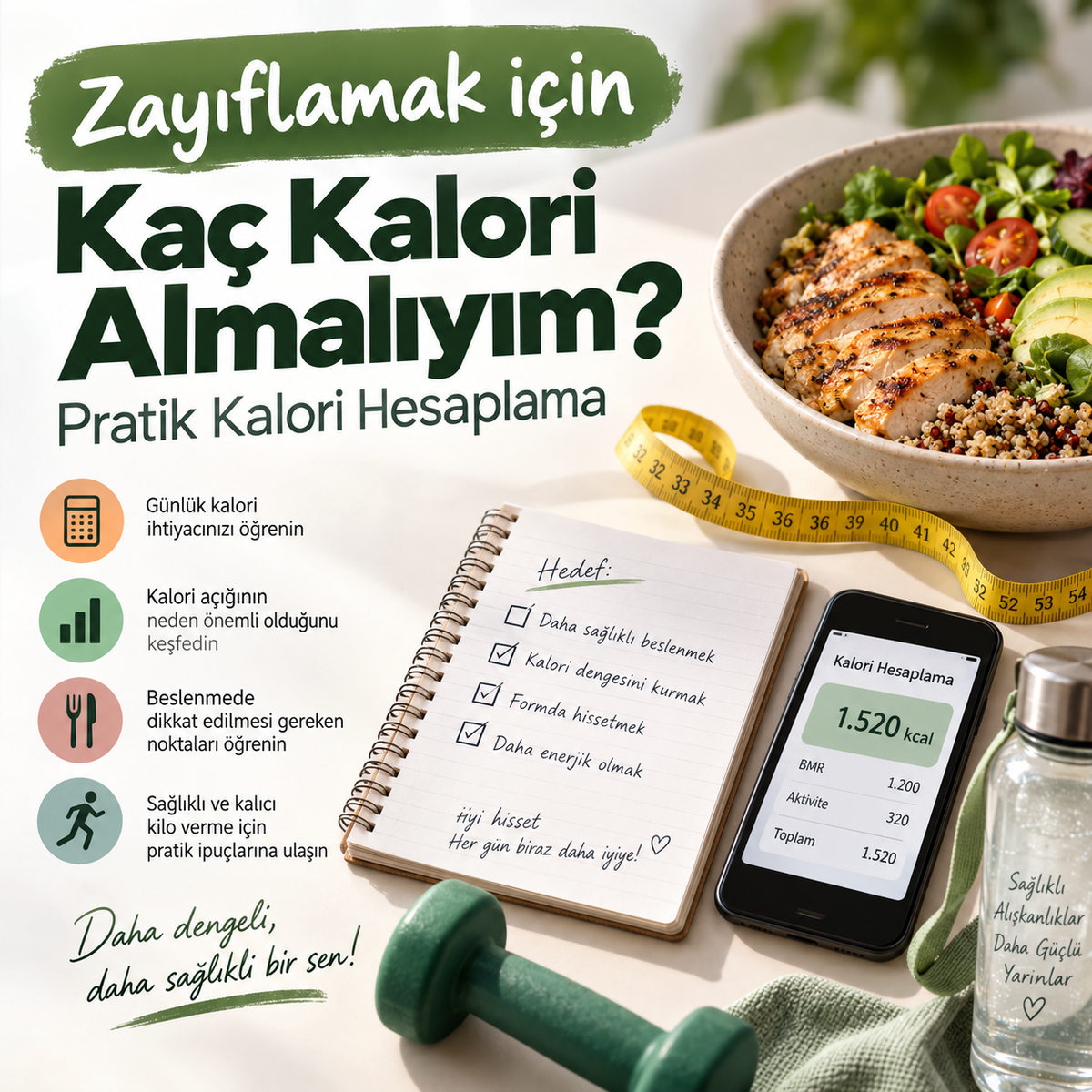 Zayıflamak için Kaç Kalori Almalıyım? Pratik Kalori Hesaplama