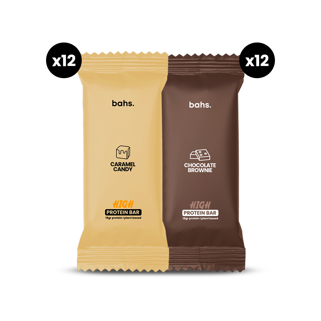 High Protein Bar | x12 Caramel Candy x12 Chocolate Brownie