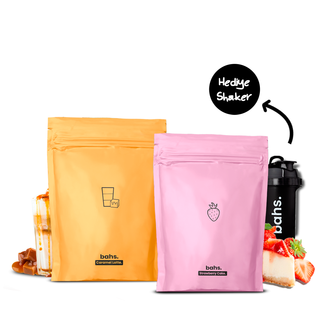 Öğün Tozu (20 öğün)| 1 Strawberry 1 Caramel Latte | x1 Shaker HEDİYE