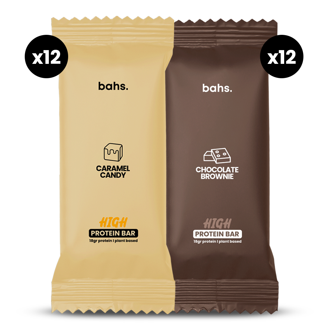 High Protein Bar | x12 Caramel Candy x12 Chocolate Brownie